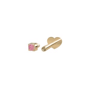 Piercingschmuck - PIERCE52 Labret-Piercing rosa Topas 14kt. gold